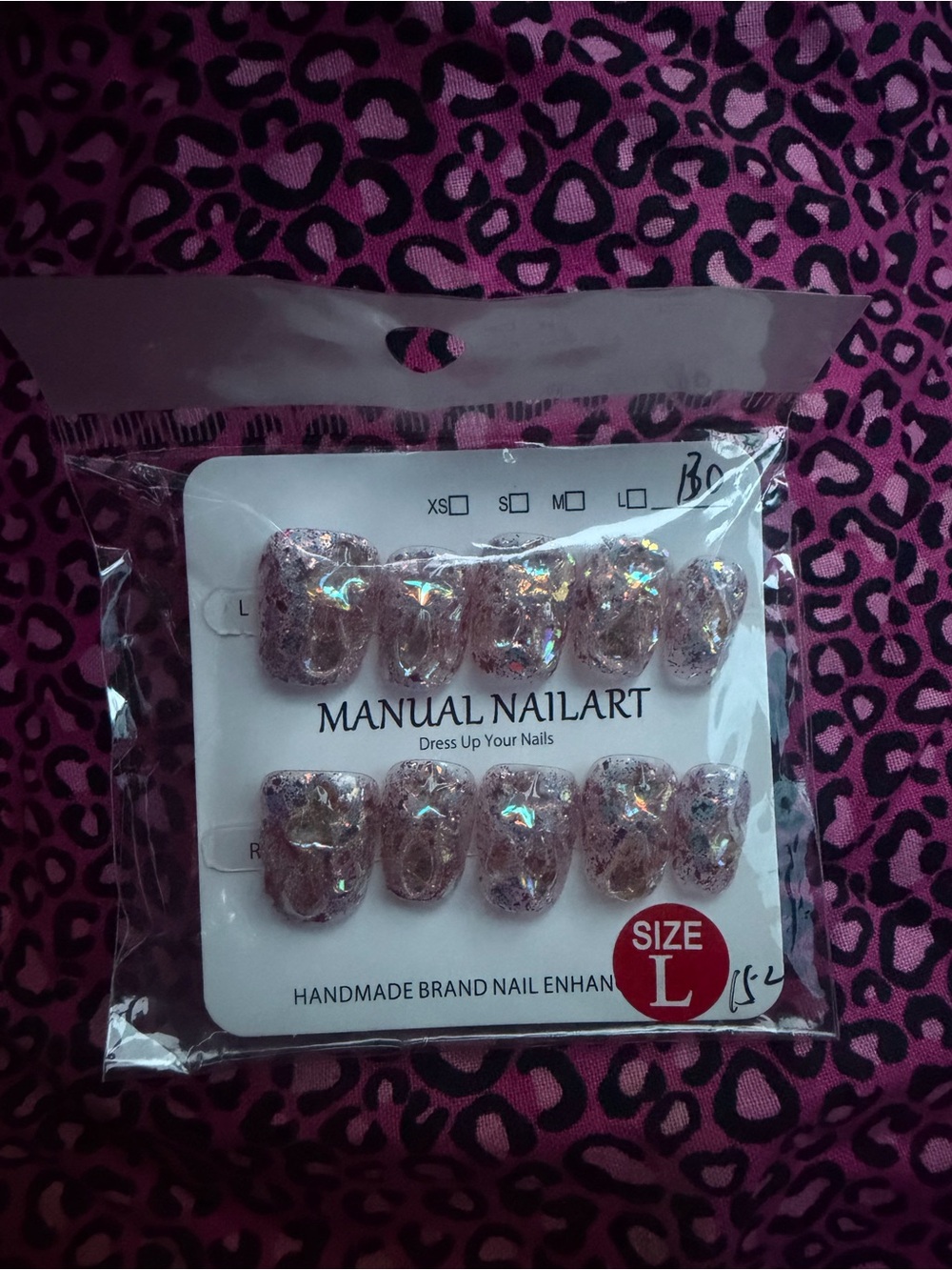 Iridescent Pink Handmade Press-On Nails - Brand